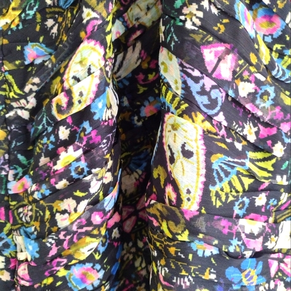 ZARA black paisley ruched body con halter mini dress - Picture 8 of 11